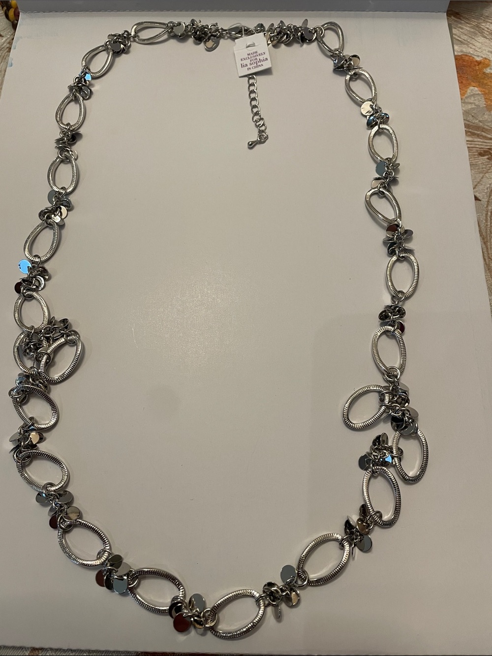 Lia Sophia Silver Floral Link Necklace